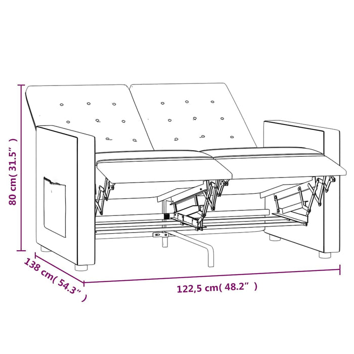 Fotoliu rabatabil cu 2 locuri, gri taupe, material textil WALTI