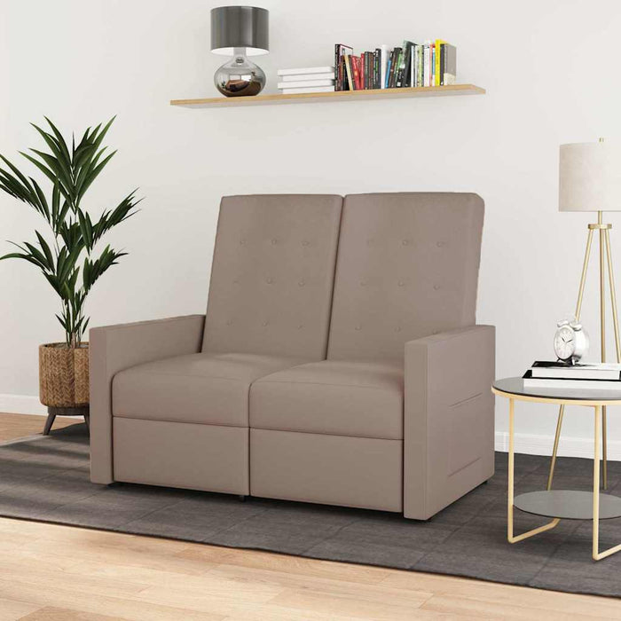 Fotoliu rabatabil cu 2 locuri, gri taupe, material textil WALTI
