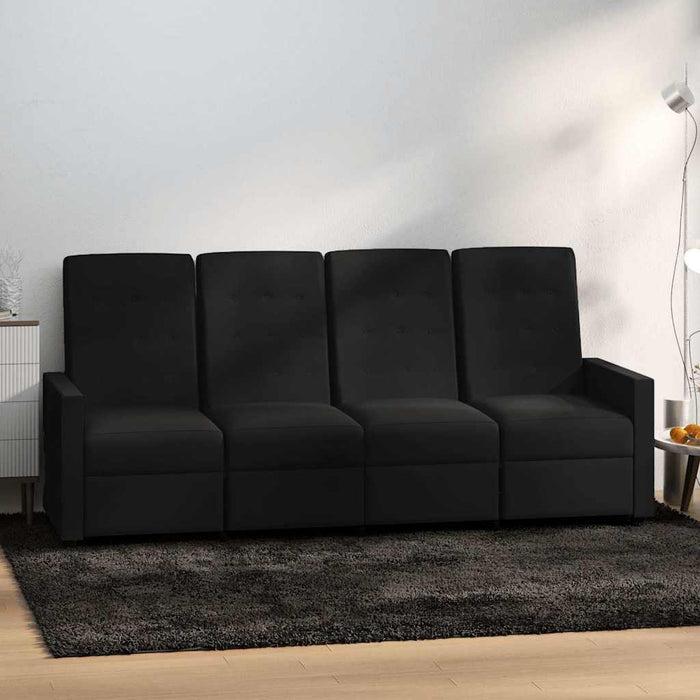 Fotoliu rabatabil cu 4 locuri, negru, material textil WALTI