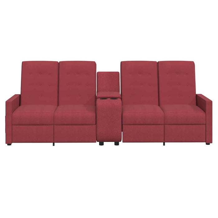 Fotoliu rabatabil cu 4 locuri/suport pahare, roșu vin, textil WALTI