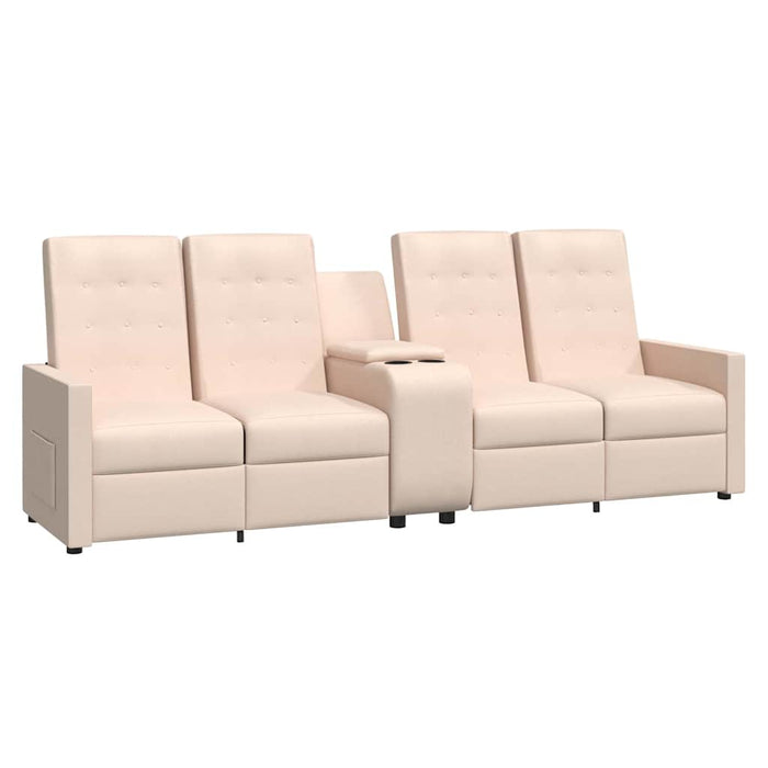 Fotoliu rabatabil cu 4 locuri/suport pahare, crem, textil WALTI