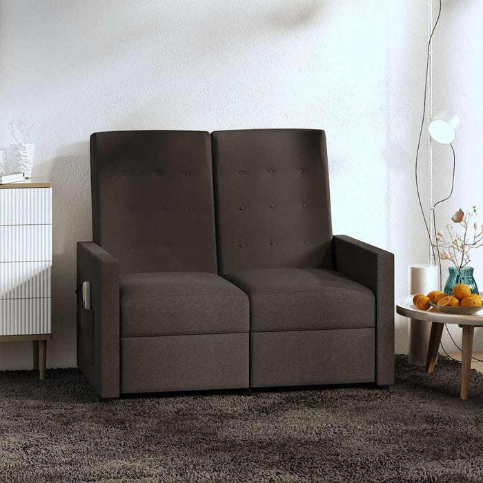 Fotoliu de masaj rabatabil cu 2 locuri, maro, material textil WALTI