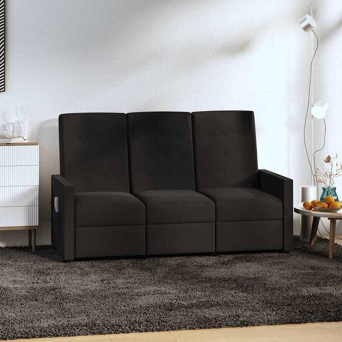 Fotoliu de masaj rabatabil cu 3 locuri, negru, textil WALTI
