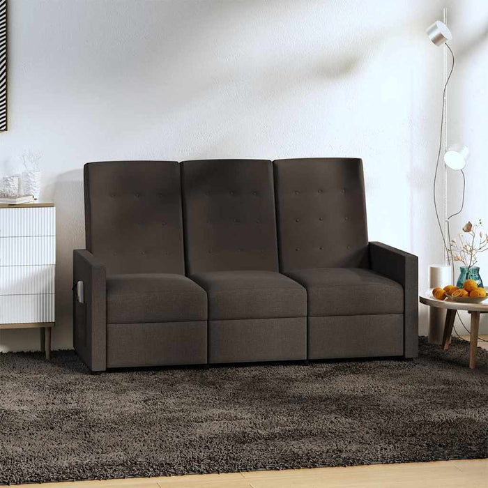 Fotoliu rabatabil de masaj cu 3 locuri, maro, material textil WALTI