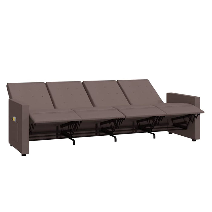 Fotoliu de masaj rabatabil cu 4 locuri, gri taupe, textil WALTI