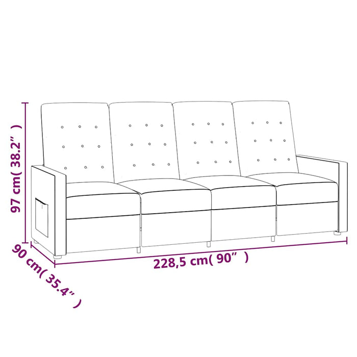 Fotoliu de masaj rabatabil cu 4 locuri, gri taupe, textil WALTI