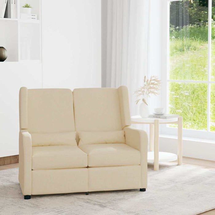 Fotoliu rabatabil, 2 locuri, crem, material textil WALTI