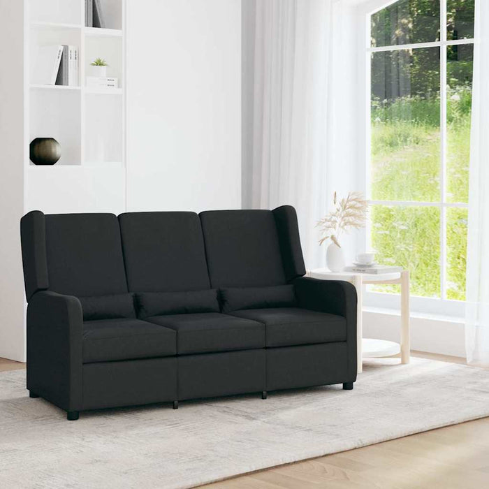 Fotoliu rabatabil cu 3 locuri, negru, material textil WALTI