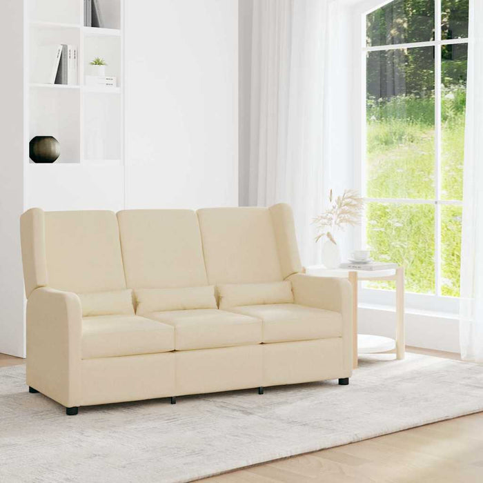 Canapea rabatabilă cu 3 locuri, crem, material textil WALTI