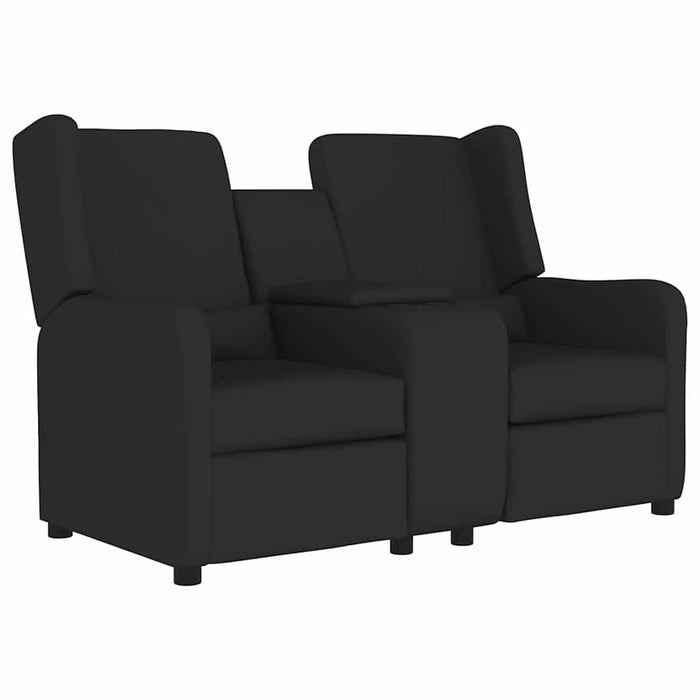Fotoliu rabatabil cu 2 locuri/suport de pahar, negru, textil WALTI