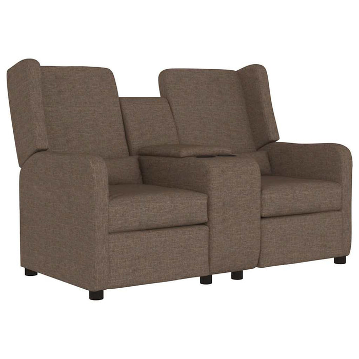 Fotoliu rabatabil cu 2 locuri/suport pahar, gri taupe, textil WALTI