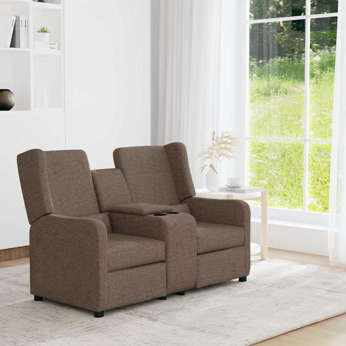 Fotoliu rabatabil cu 2 locuri/suport pahar, gri taupe, textil WALTI