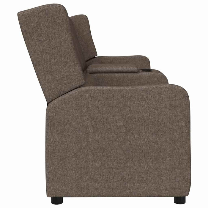Fotoliu rabatabil cu 4 locuri/suport pahar, gri taupe, textil WALTI