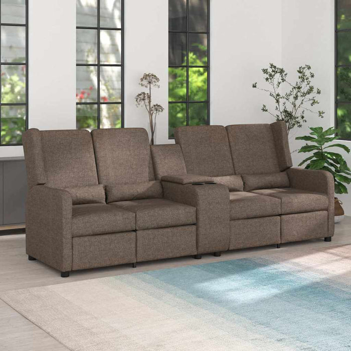 Fotoliu rabatabil cu 4 locuri/suport pahar, gri taupe, textil WALTI