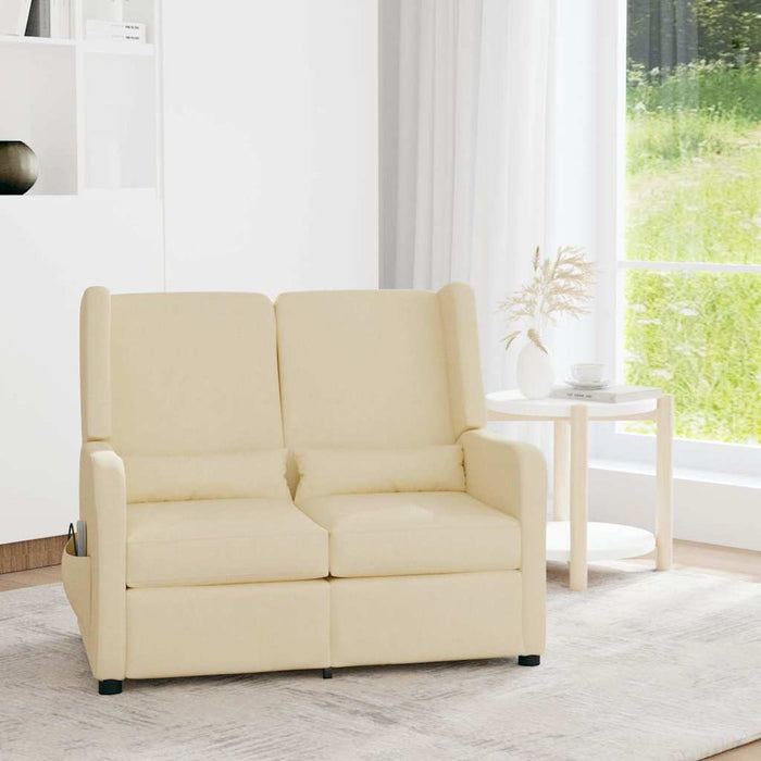 Fotoliu de masaj rabatabil cu 2 locuri, crem, material textil WALTI