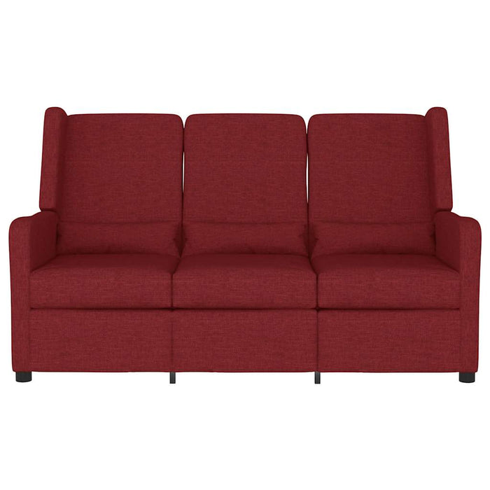 Fotoliu de masaj rabatabil, 3 locuri, roșu vin, material textil WALTI