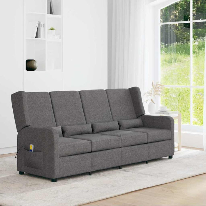 Fotoliu rabatabil de masaj cu 4 locuri, gri deschis, textil WALTI