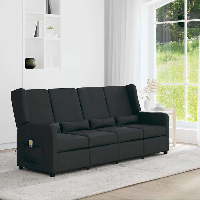 Fotoliu de masaj rabatabil cu 4 locuri, negru, material textil WALTI