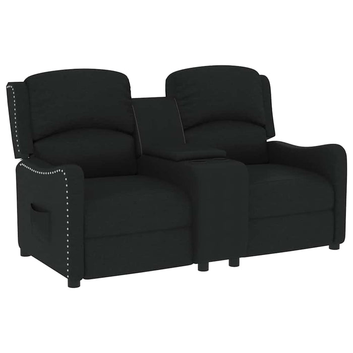 Fotoliu rabatabil 2 locuri, suporturi pahare, negru, textil WALTI