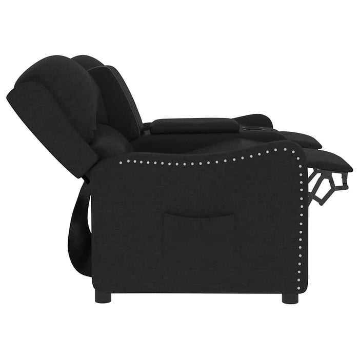 Fotoliu rabatabil 2 locuri, suporturi pahare, negru, textil WALTI
