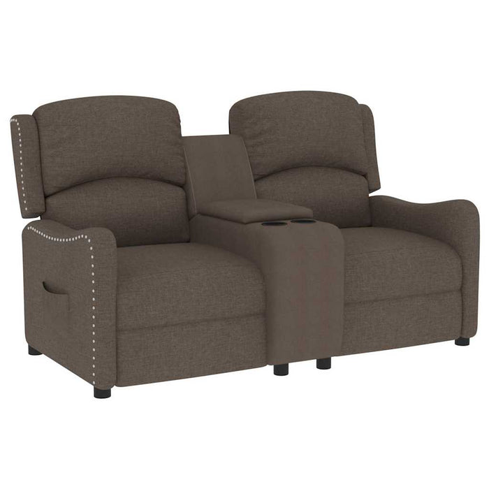 Fotoliu rabatabil cu 2 locuri/suport pahare, gri taupe, textil WALTI
