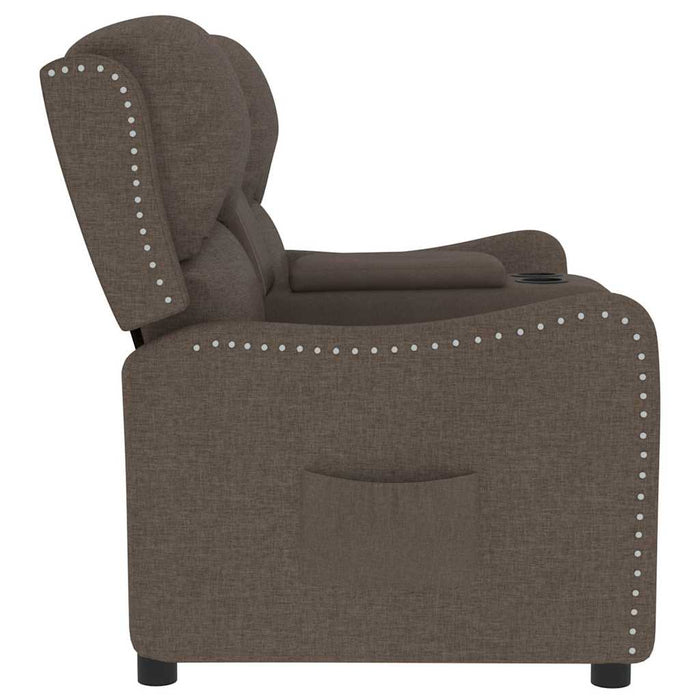 Fotoliu rabatabil cu 2 locuri/suport pahare, gri taupe, textil WALTI