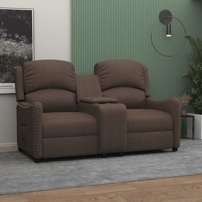 Fotoliu rabatabil cu 2 locuri/suport pahare, gri taupe, textil WALTI