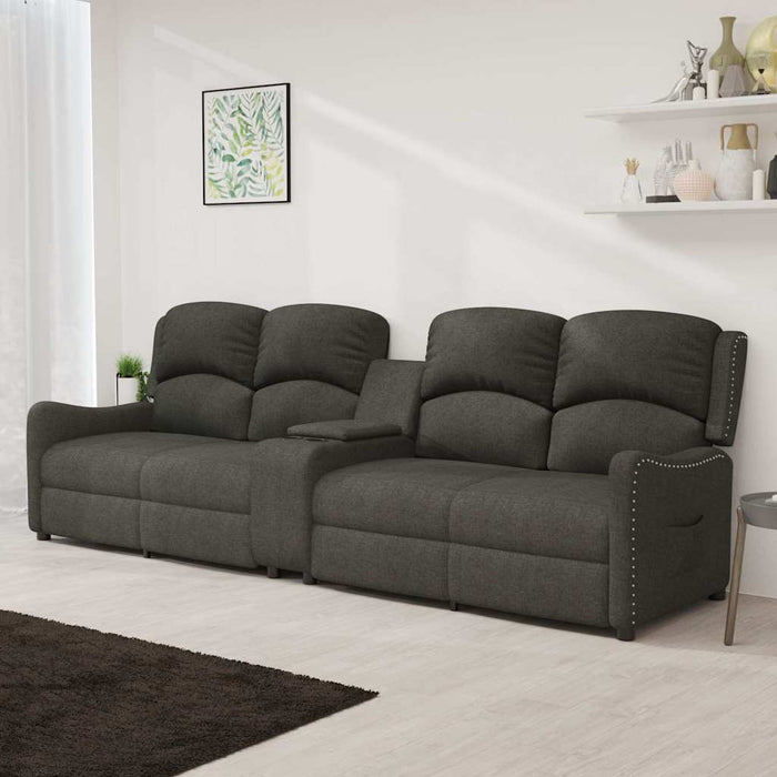 Fotoliu rabatabil 4 locuri/suport pahare, gri închis, textil WALTI