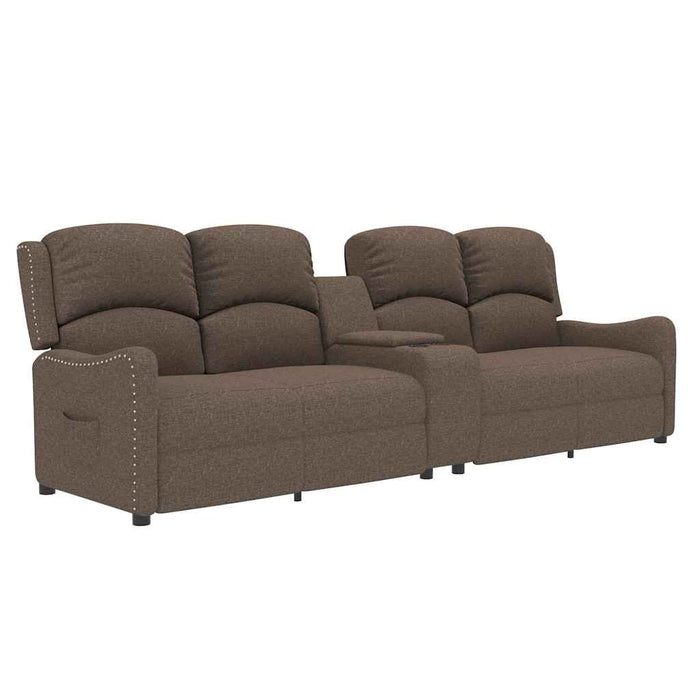 Fotoliu rabatabil cu 4 locuri/suport pahare, gri taupe, textil WALTI