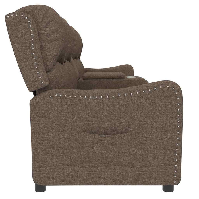 Fotoliu rabatabil cu 4 locuri/suport pahare, gri taupe, textil WALTI