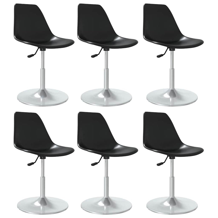 Scaune de bucătărie pivotante, 6 buc., negru, PP WALTI