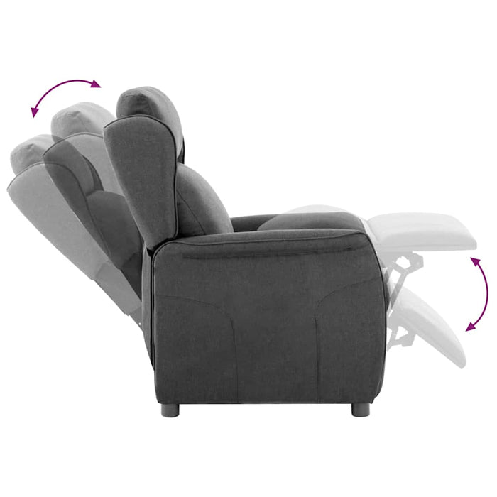 Fotoliu recliner Gri închis 67.5 x 93.5 x 101.5 cm țesătură - WALTI WALTI