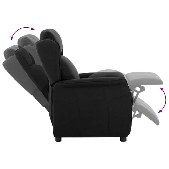Fotoliu recliner Negru 67.5 x 93.5 x 101.5 cm țesătură - WALTI WALTI