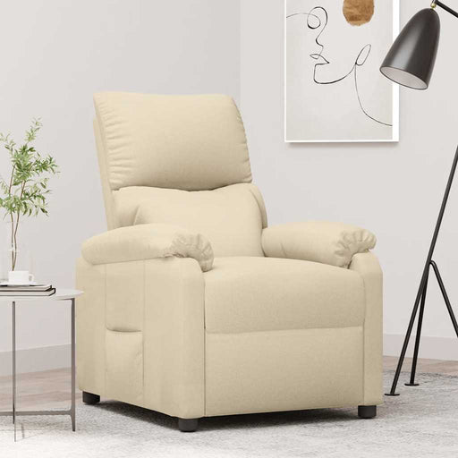 Fotoliu rabatabil, crem, material textil - WALTI WALTI