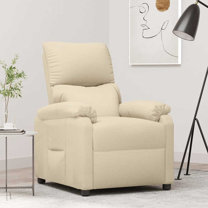 Fotoliu rabatabil, crem, material textil - WALTI WALTI