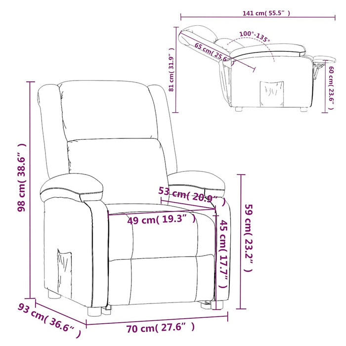Fotoliu rabatabil, maro, material textil - WALTI WALTI