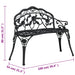Bancă de grădină, negru, 100 cm, aluminiu turnat - WALTI WALTI