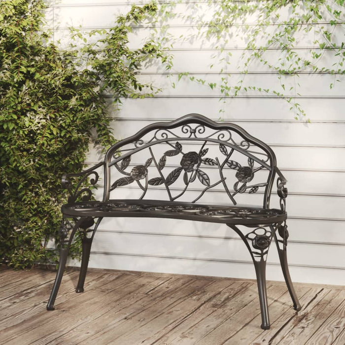 Bancă de grădină, negru, 100 cm, aluminiu turnat - WALTI WALTI