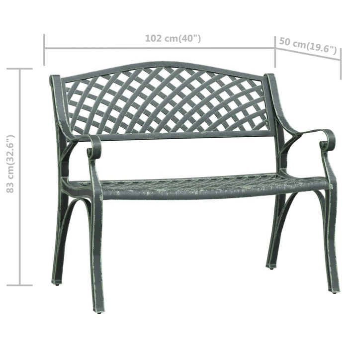 Bancă de grădină, verde, 102 cm, aluminiu turnat - WALTI WALTI