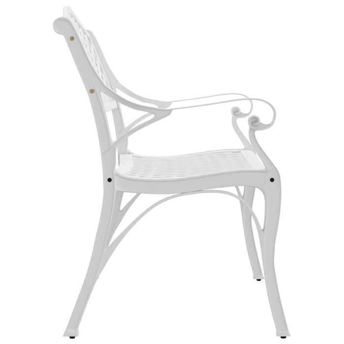 Bancă de grădină, alb, 102 cm, aluminiu turnat - WALTI WALTI