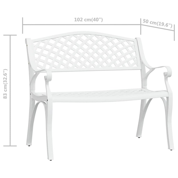 Bancă de grădină, alb, 102 cm, aluminiu turnat - WALTI WALTI