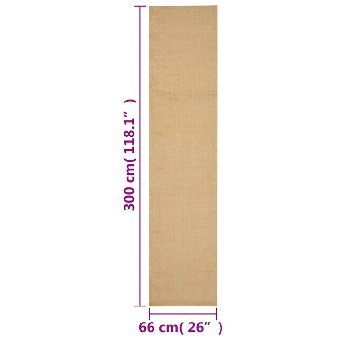 Covor din sisal, natural, 66x300 cm - WALTI WALTI