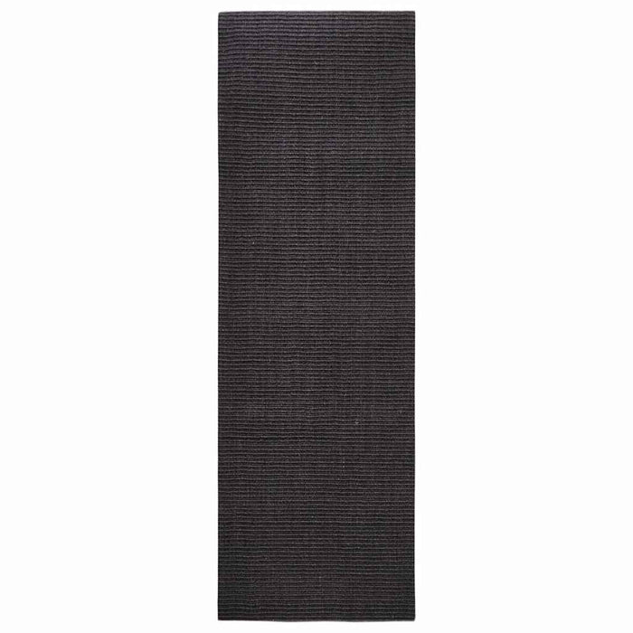 Covor din sisal natural, negru, 80x250 cm WALTI