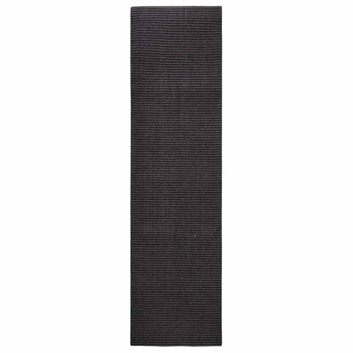 Covor din sisal natural, negru, 80x300 cm WALTI