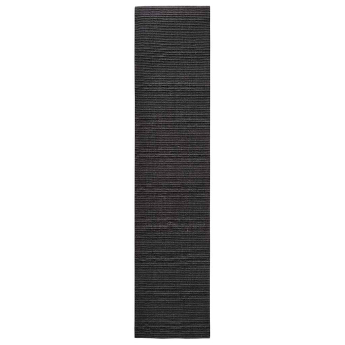 Covor din sisal natural, negru, 80x350 cm WALTI