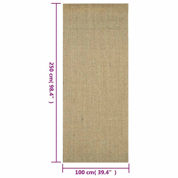 Covor din sisal natural, verde, 100x250 cm WALTI