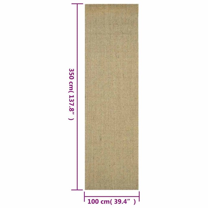 Covor din sisal natural, verde, 100x350 cm WALTI