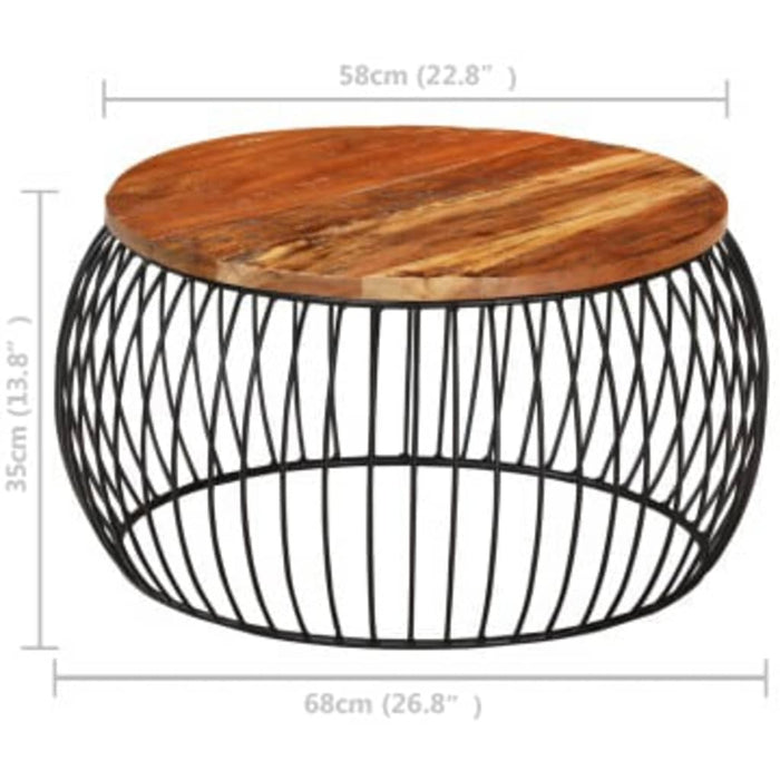 Măsuță de cafea, Ø68 cm, lemn masiv reciclat - WALTI WALTI