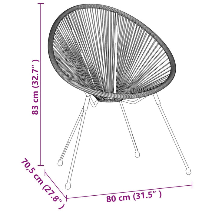 Set de mobilier pentru grădină, 3 piese, negru WALTI