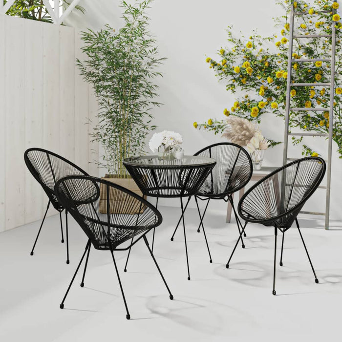 Set de mobilier pentru grădină, 5 piese, negru - WALTI WALTI